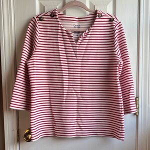 Croft & Barrow Red and White Striped Top